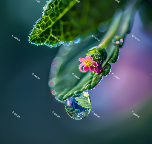 Goutte d'eau sur une plante