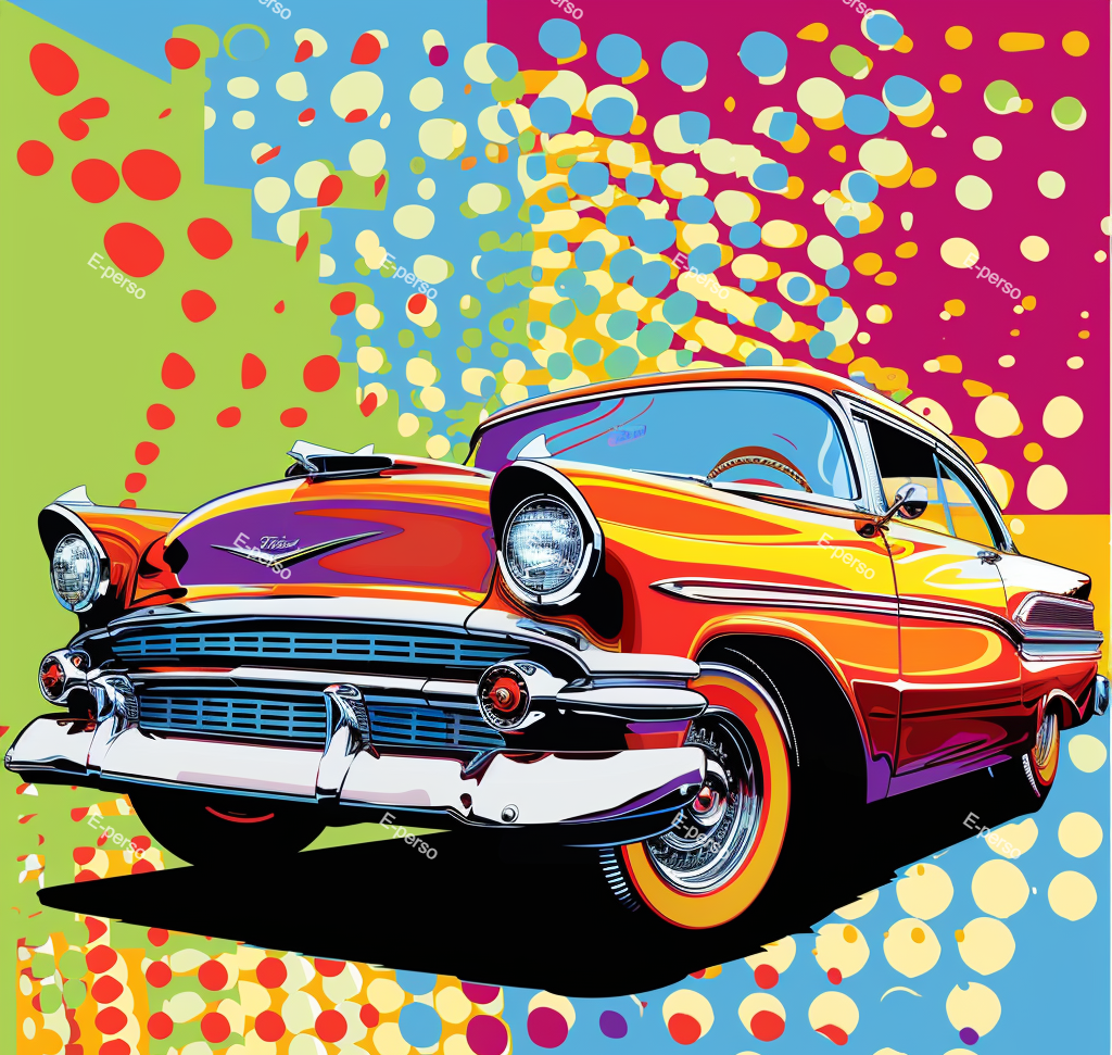 Voiture dans un style pop art