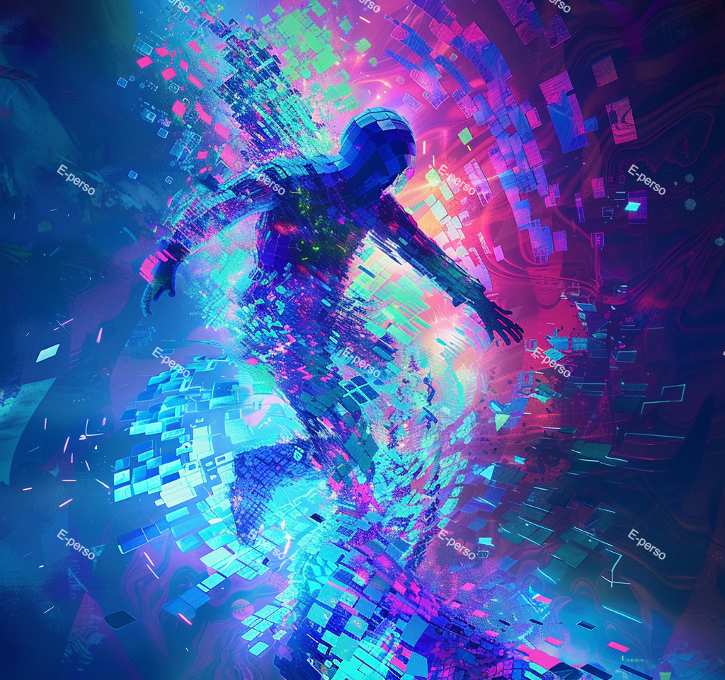 Scène futuriste et abstraite