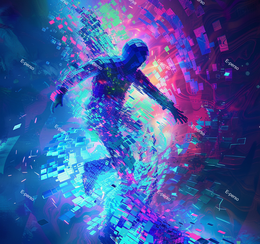 Scène futuriste et abstraite