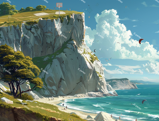 falaise en bord de mer dessinée